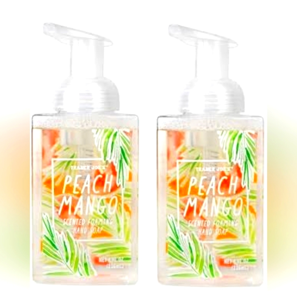 Trader Joe's Peach Mango Scented Foaming Hand Soap 8fl oz/236ml (Pack of 2)